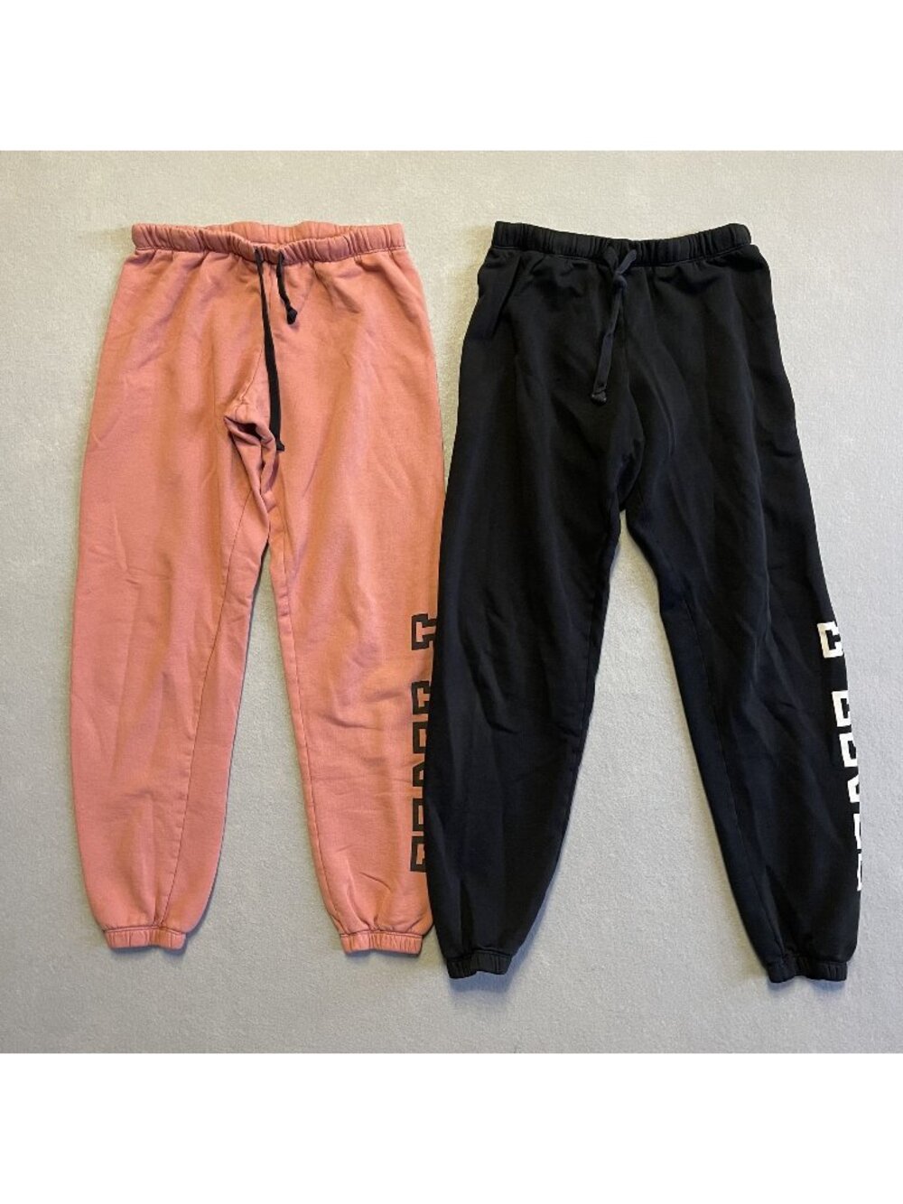 Pink Victorias Secret Womens Pair Jogger Sweatpants Size S Black Coral